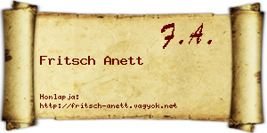 Fritsch Anett névjegykártya